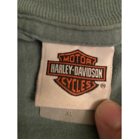 Mobile Bay Alabama Battleship Harley Davidson Motorcycle T-Shirt Mens XL Green - Picture 4 of 15